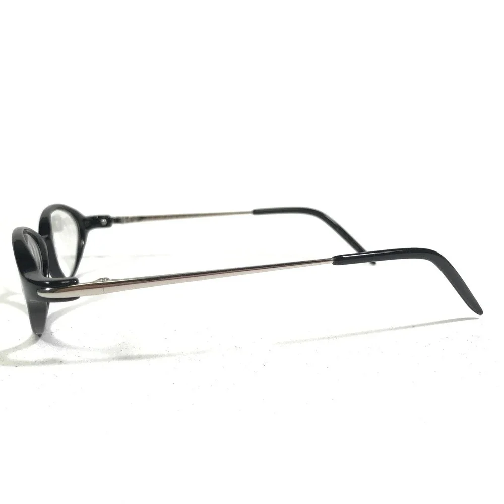 Oliver Peoples OP-543 BK Eyeglasses Frames Black Silver Round Full Rim 45-16-120